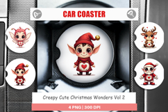 Creepy Cute Christmas Car Coaster Product Image 1