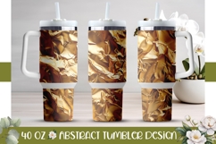 Gold Paper Tumbler Design, Gold 40 Oz Tumbler Sublimation Product Image 1