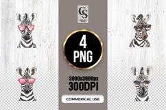 Cute Zebra Sunglasses Clipart PNG Product Image 1
