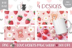 Floral Mug Designs, Strawberry Mug Wraps Product Image 1