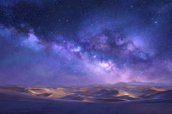 Starry Desert Night Sky Landscape with Milky Way Glow Product Image 1