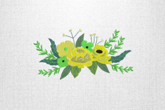 Yellow Floral Bouquet Embroidery Design Product Image 1