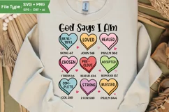 God Says I Am Valentine SVG | Valentine's Day PNG Product Image 1