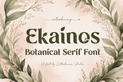 Ekainos Font: Nature-Inspired Botanical Serif Font Product Image 1