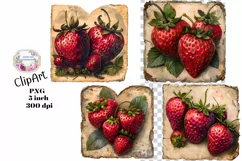 Strawberry, Strawberries, Ephemera, PNG, Clipart Product Image 1