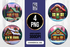 Cozy Wooden Cabin Clipart Sublimation PNG Product Image 1