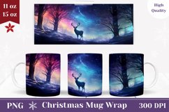 Winter Forest Mug Design, Christmas Deer Coffee Mug Wrap Product Image 1
