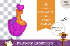 Hand Drawn Halloween Love Poison Bottle Illustration Product Image 1