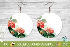 Watercolor Hydrangea Earrings Sublimation Product Image 1