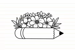 Floral Pencil Svg, Teacher Svg, Back To Scool Svg Product Image 7