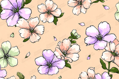 Pastel Hand Drawn Floral Pattern Background for Crafts Product Image 1