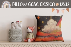 Rainbow Pillow Case Design, Stars Pillow Template Product Image 1