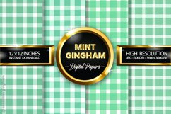 Mint Gingham Digital Papers 04 Variations Product Image 1