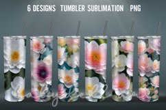 3D Tumbler wrap| Flowers Tumbler Sublimation 20 oz Product Image 1