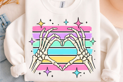 Pastel Skeleton Heart Hands Halloween PNG Product Image 1