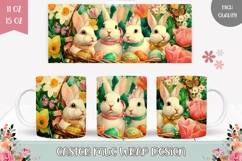 Cartoon Easter Basket Mug Wrap, Cute Easter Mug Sublimation Product Image 1