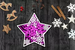 3d SVG Ornament | Layered SVG Christmas Star | Ornaments SVG Product Image 2