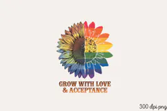 GROW WITH LOVE PNG, Autism Sublimation PNG Product Image 2