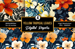 Tropical Leaves Digital Paper Product Image 1