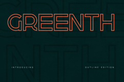Greenth Outline Font Bold Double-Line Geometric Product Image 1