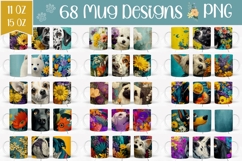 Cartoon Dog Mug Designs, Dogs Mug Bundle, Dog Sublimation Product Image 1