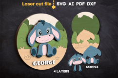 Donkey Baby Name Sign SVG laser cut file for Glowforge Product Image 1