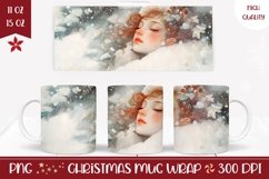Winter Forest Mug Wrap Design, Winter Mug Template Product Image 1