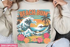 Beach Bum PNG, Vintage Summer Sublimation PNG Product Image 1