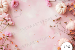 Pink Pumpkins Autumn Mockup JPG Product Image 1