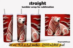 Christmas Tumbler sublimation,3d Polar bear wrap Product Image 1