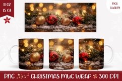 Christmas Lights Mug Wrap, Winter Coffee Mug Design Product Image 1