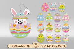 Happy Easter Earrings Laser cut file Product Image 1
