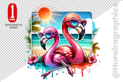 Cute Flamingo Clipart - PNG File Product Image 2