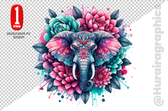 Cute Elephant Clipart - PNG File Product Image 2