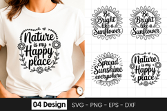 Nature Happy Place Floral SVG PNG Product Image 1