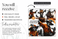 Scarecrow Clipart, Halloween clipart, Halloween sublimation Product Image 2