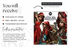 Little Red Riding Hood Clipart, Fairytale clipart, Grimm Product Image 2