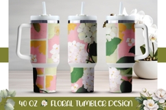 White Hydrangea Tumbler Design, Pink 40 Oz Tumbler Wrap Product Image 1