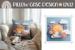 3D Summer Pillow Case, Sun Pillow Design, Sun PNG Product Image 1