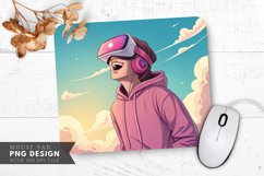 Joyful VR Adventure Mouse Pad PNG Design Product Image 1