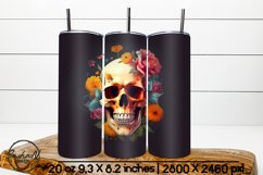 Skull with flowers, 3d tumbler wrap Product Image 1