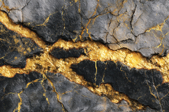 A black and gray marble surface with golden veins Product Image 1