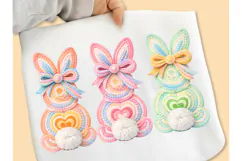 Yarn Crochet Easter Bunny PNG, Faux yarn Bunny PNG, Bunny Product Image 3