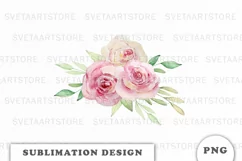 Watercolor flowers bouquet PNG Product Image 1