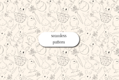 Easter Bunny Seamless Pattern, Hand Drawn Nursery Art Product Image 1