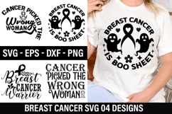 Breast Cancer SVG Design - Breast Cancer is Boo Sheet Product Image 1