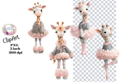 Giraffe, Shabby Chic, Ephemera, PNG, Clipart Product Image 1