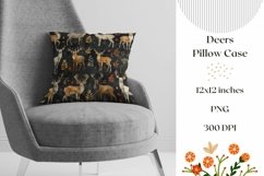 Forest Pillow Case Design, Deers Pillow Design, Deers Print Product Image 1