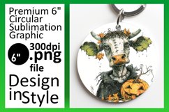 Cute Halloween Cow Round Design Product Image 1