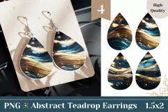 Golden Glitter Teardrop Earrings PNG, Abstract Earrings Product Image 1
